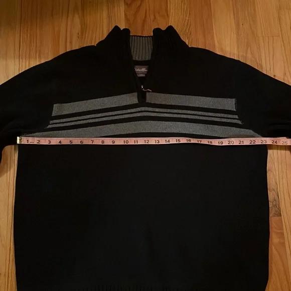 Eddie Bauer Navy Blue/Grey Zip-Up Sweater, Men’s L - Picture 5 of 6